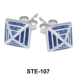 Enamel Pyramid Stud Earrings STE-107